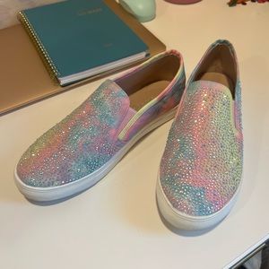 Pastel tie die sparkly shoes